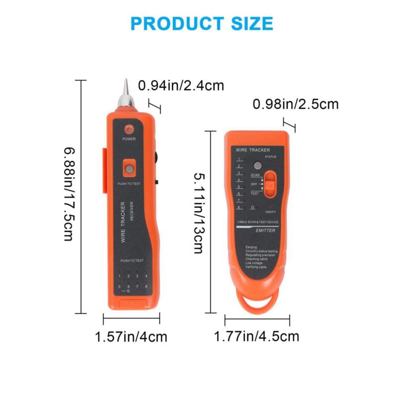 Kit probador de cables de red Goeco RJ11/RJ45 naranja