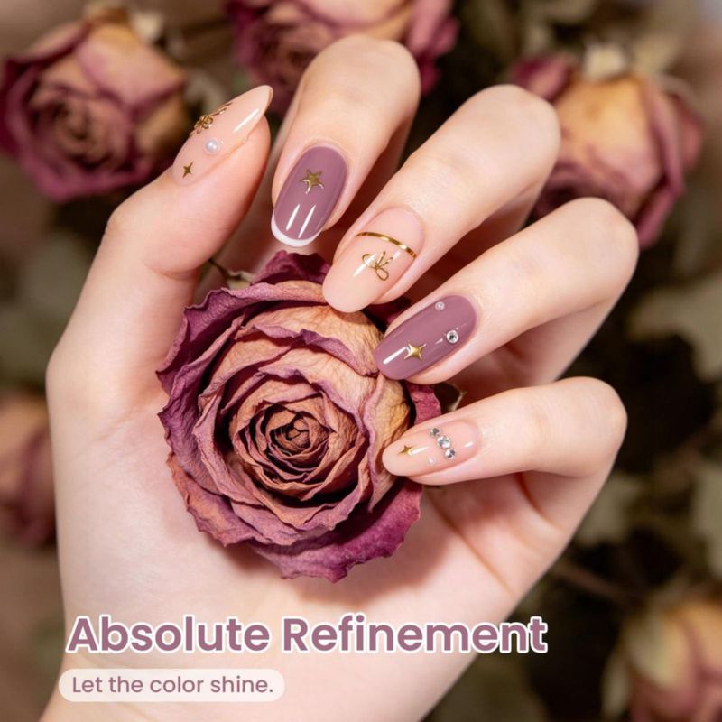 Gel de uñas beetles 15 ml Malva nude púrpura