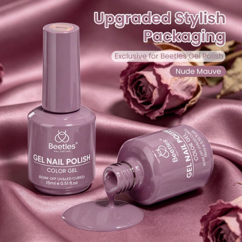 Gel de uñas beetles 15 ml Malva nude púrpura