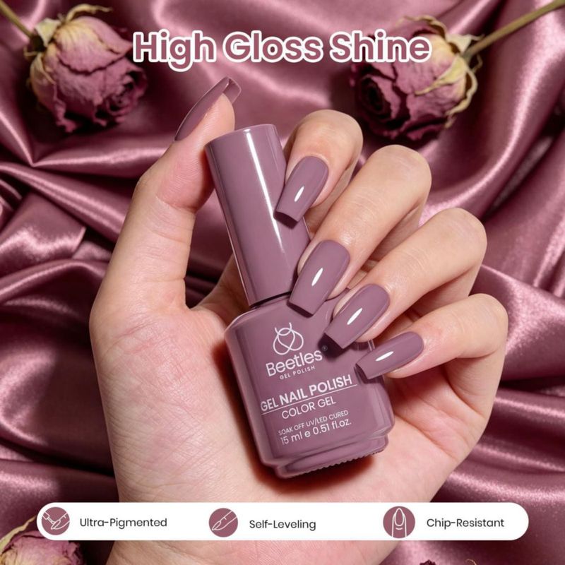 Gel de uñas beetles 15 ml Malva nude púrpura