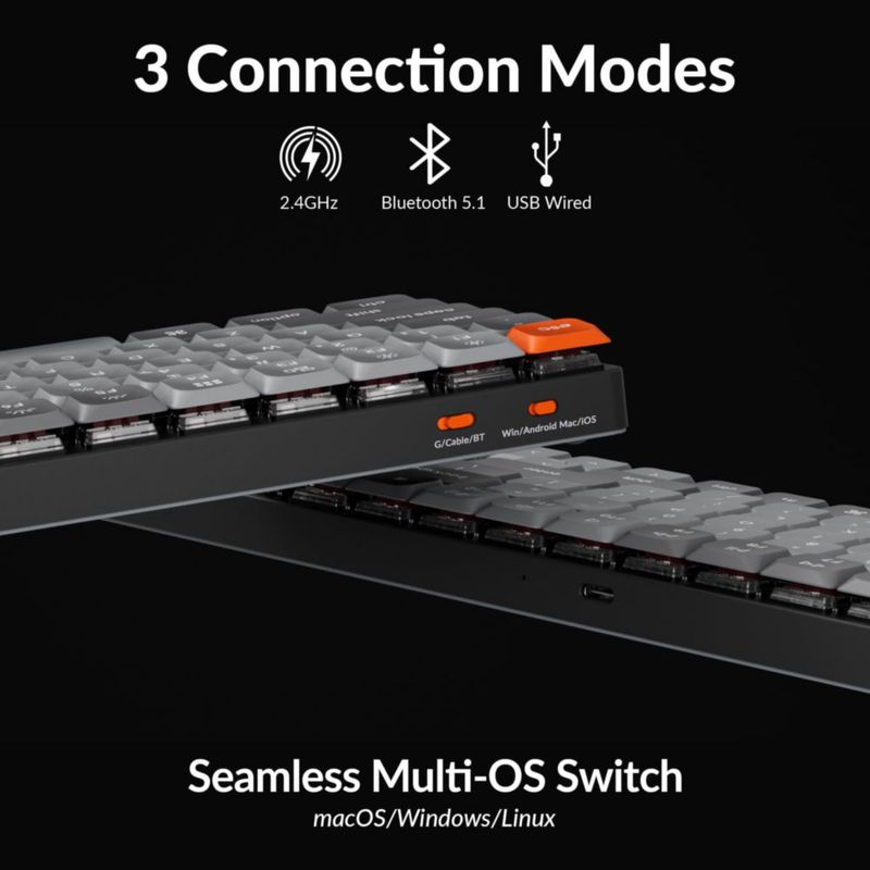Teclado mecánico inalámbrico Keychron K17 Max 96% RGB con interruptores marrones Gateron