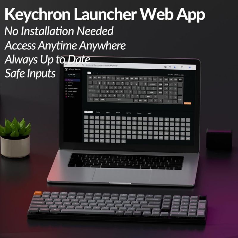 Teclado mecánico inalámbrico Keychron K17 Max 96% RGB con interruptores marrones Gateron