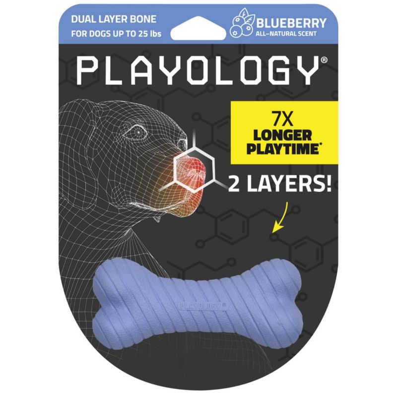 Juguete de masticar Playology pequeño con aroma a arándano