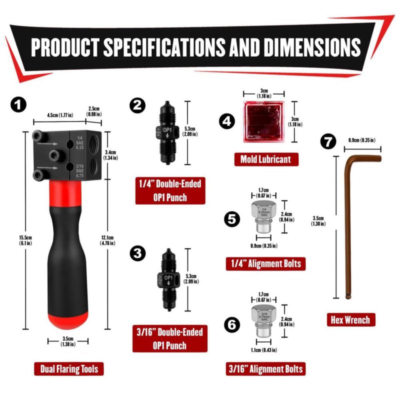 Kit de Flare YIYITOOLS SAE 45° Burbuja/Doble