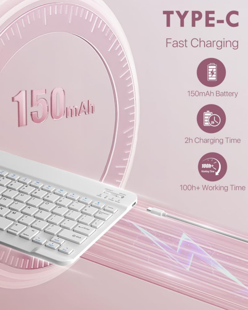 Funda con teclado MoKo para iPad 11/10.9" 2025/2022 en oro rosa