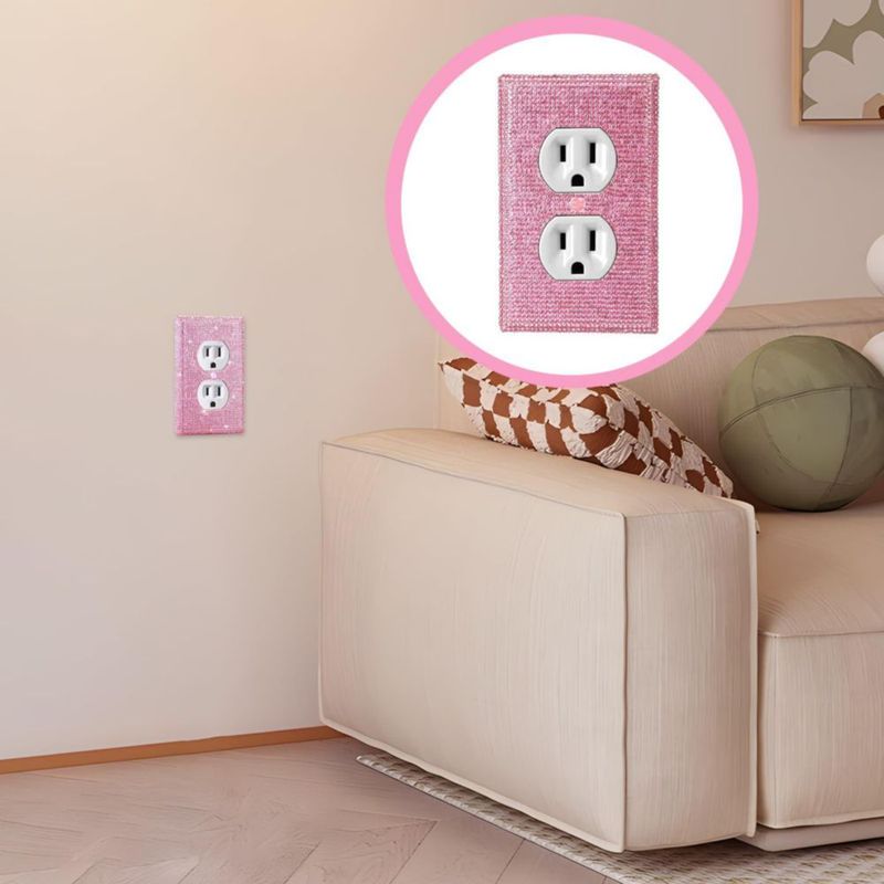 Placa de pared hongliang 11 x 7 cm rosa con pedrería – Pack de 4