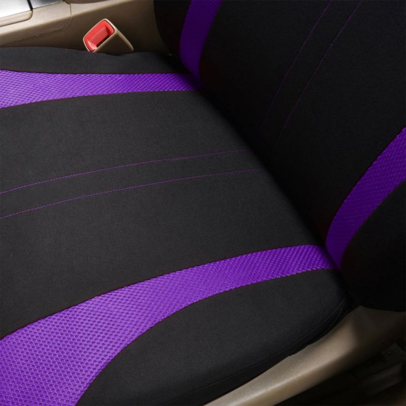 Juego completo de fundas para asientos de coche Flying Banner malla negra y púrpura