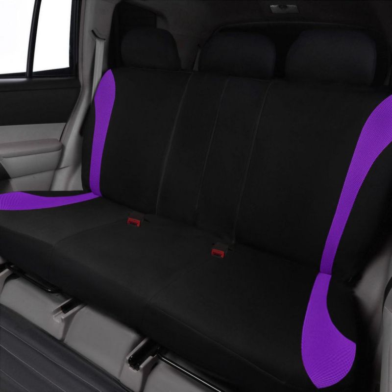 Juego completo de fundas para asientos de coche Flying Banner malla negra y púrpura