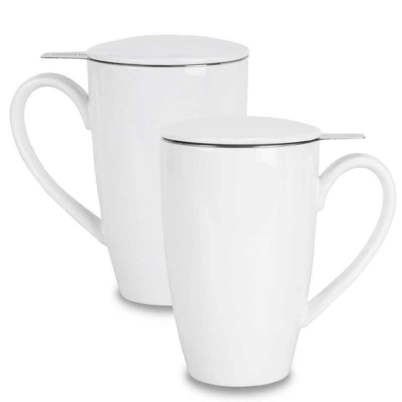 Taza de té amhomel 455 ml con infusor y tapa juego de 2