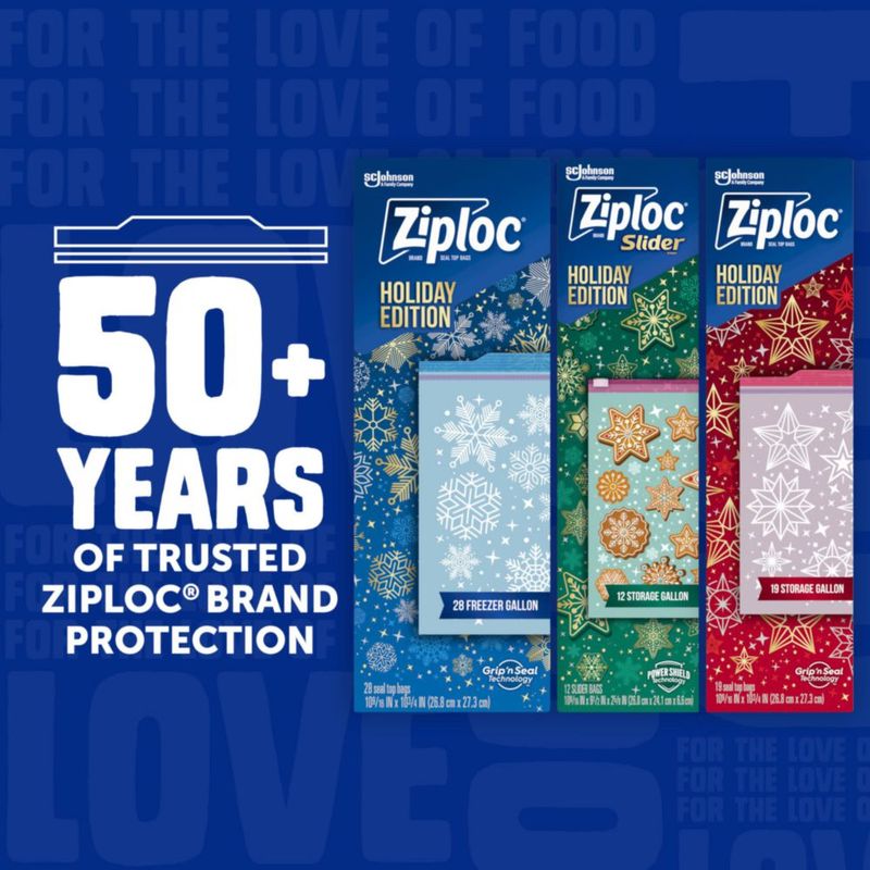 Bolsas Ziploc Seal Top Edición Limitada 38 cuartos para congelador