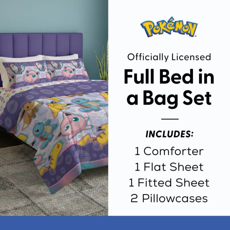 Juego de ropa de cama completo Northwest Pikachu Eevee y Pokémon