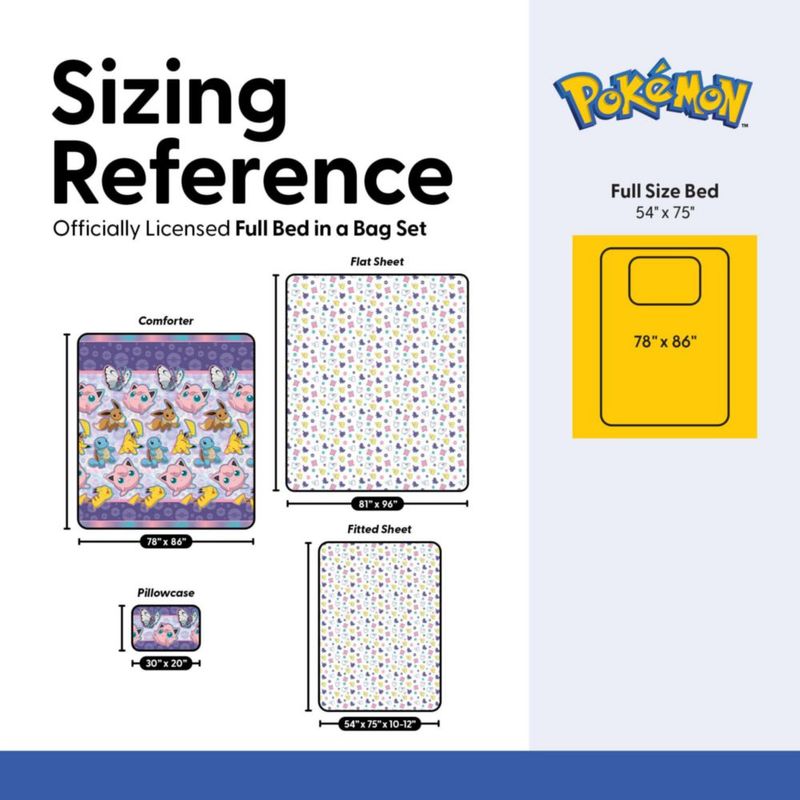 Juego de ropa de cama completo Northwest Pikachu Eevee y Pokémon
