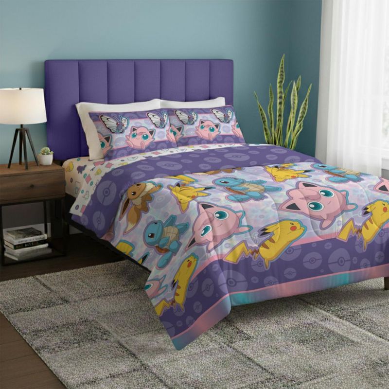 Juego de ropa de cama completo Northwest Pikachu Eevee y Pokémon