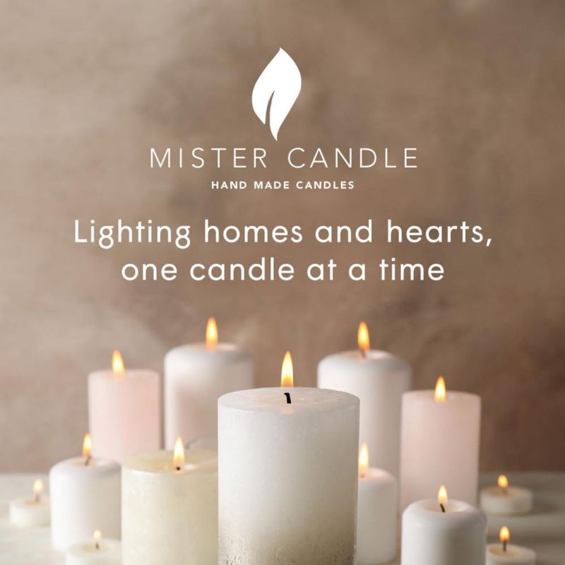 Vela Mister Candle 20 cm x 10 cm Blanca sin Aroma