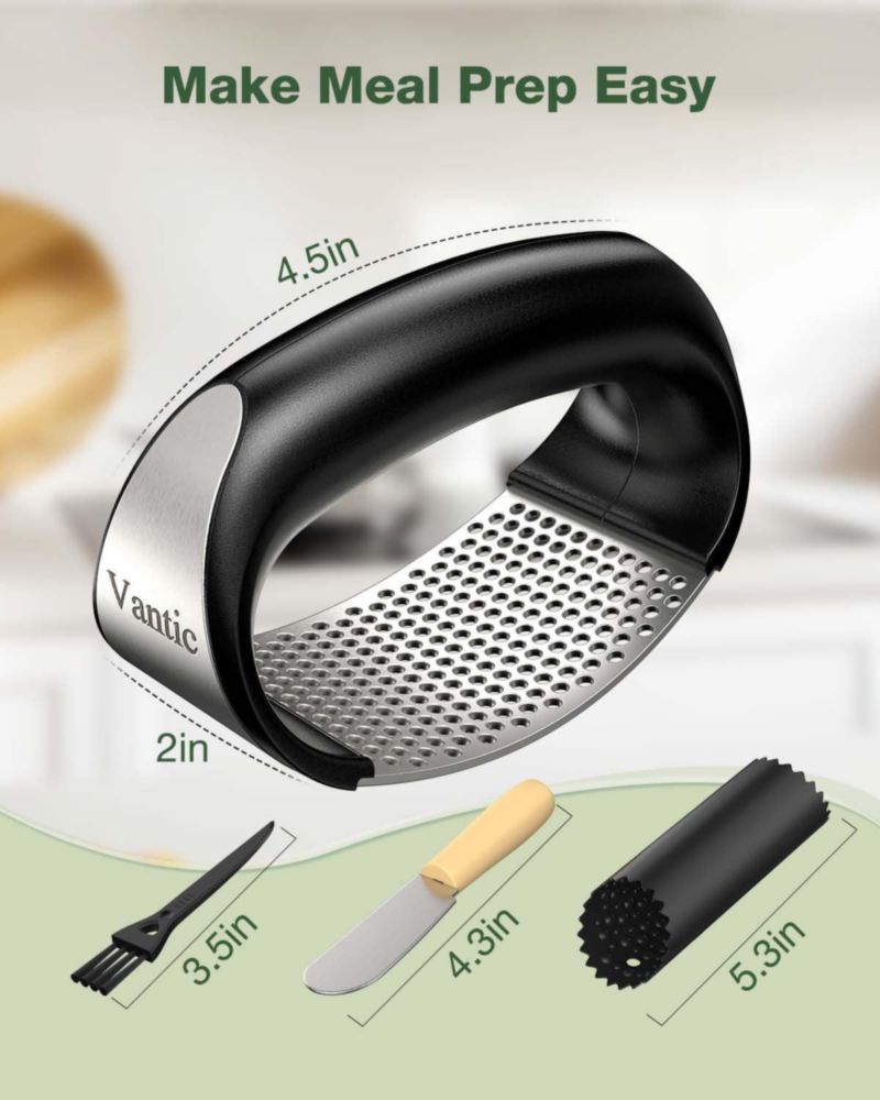 Prensa de Ajo Vantic Rocker de Acero Inoxidable con Pelador