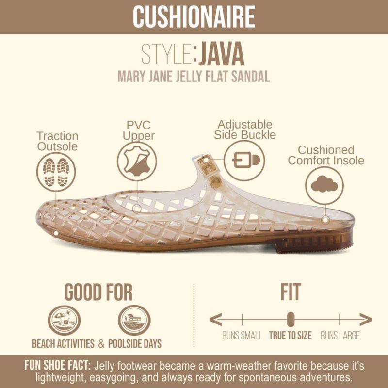 Sandalia CUSHIONAIRE Java para mujer estilo jelly color mocha talla 7