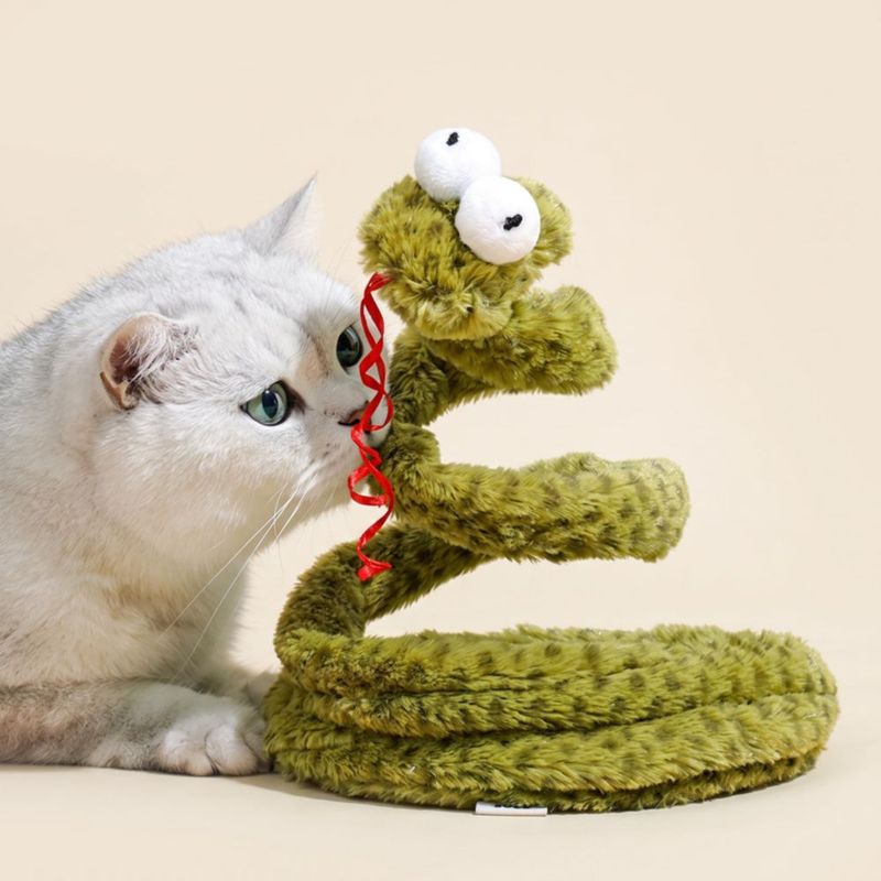 Juguete para Gato ZEZE Serpiente del Bosque con Resorte y Peluche Crujiente