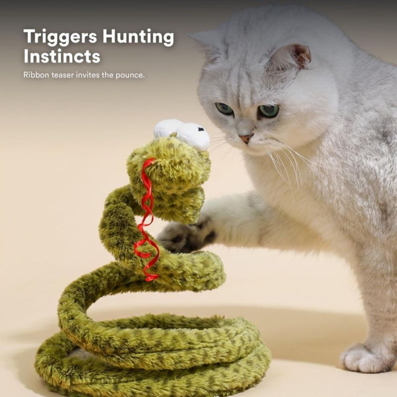 Juguete para Gato ZEZE Serpiente del Bosque con Resorte y Peluche Crujiente