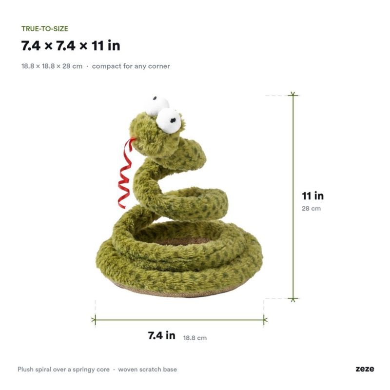 Juguete para Gato ZEZE Serpiente del Bosque con Resorte y Peluche Crujiente