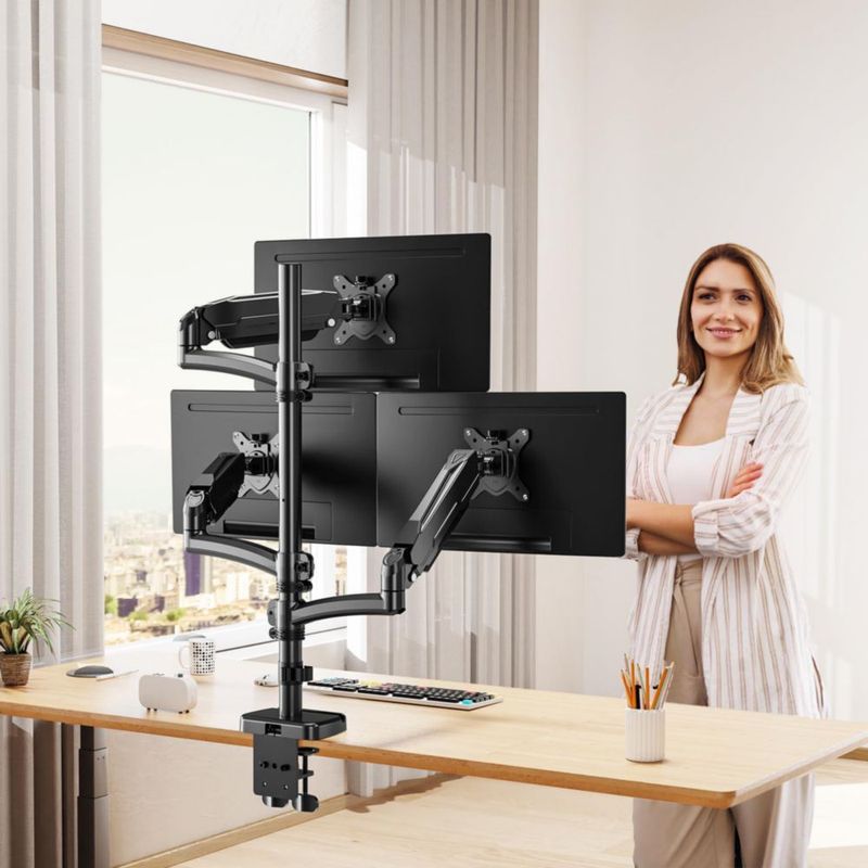Soporte Triple para Monitores MOUNT PRO de 32" Ajustable VESA 75/100 mm