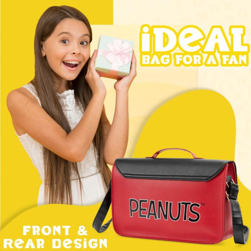 Bolso bandolera Peanuts 25x17x7 cm Rojo/Negro