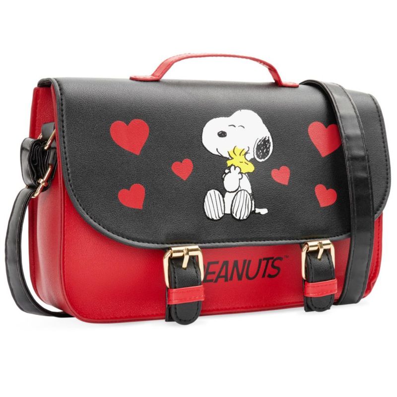 Bolso bandolera Peanuts 25x17x7 cm Rojo/Negro