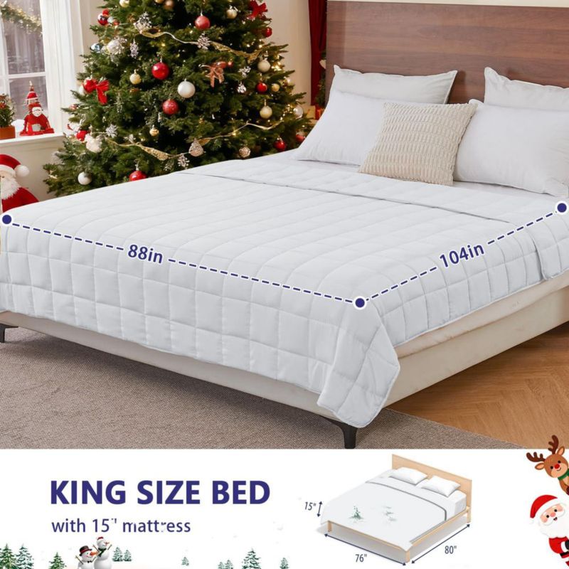 Manta ponderada Yescool King 20 lb (9 kg) 224 x 264 cm Blanca