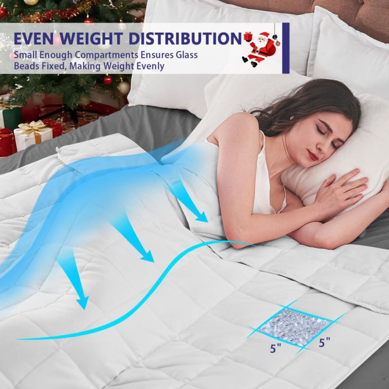 Manta ponderada Yescool King 20 lb (9 kg) 224 x 264 cm Blanca