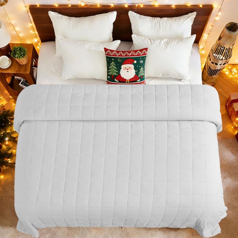 Manta ponderada Yescool King 20 lb (9 kg) 224 x 264 cm Blanca
