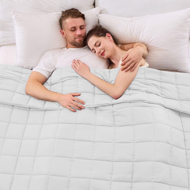 Manta ponderada Yescool King 20 lb (9 kg) 224 x 264 cm Blanca