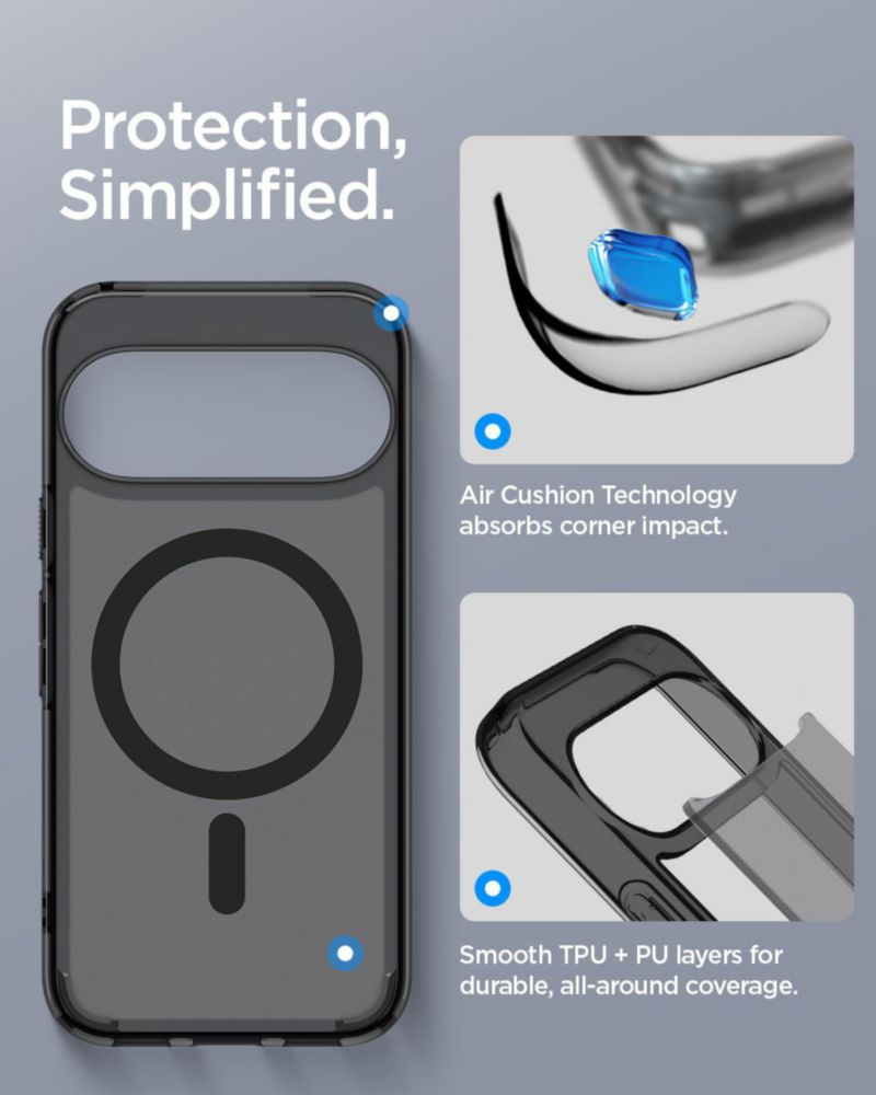 Spigen Ultra Hybrid MagFit – Funda para Google Pixel 11 (Negro Frost)
