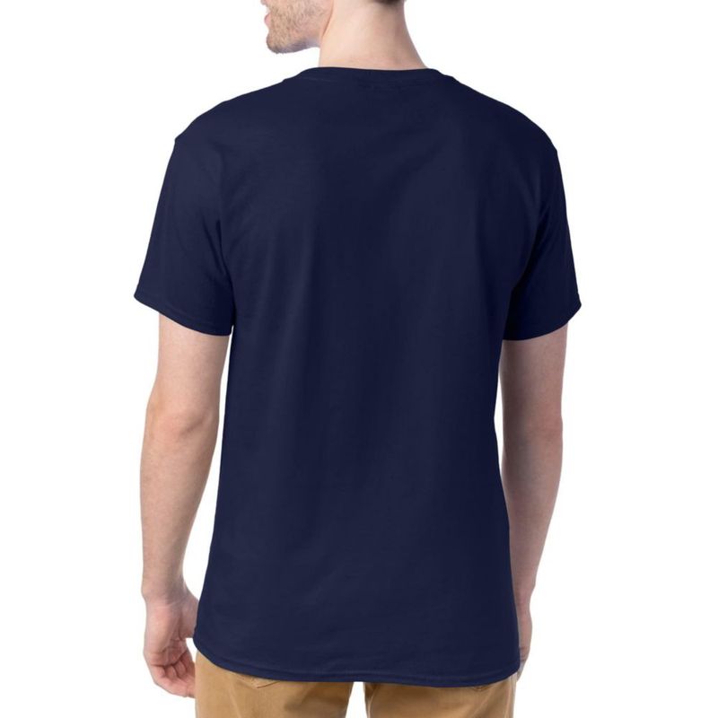 Camiseta Hanes de Algodón Navy (Azul Marino) Cuello Redondo Pack de 6 Talla S
