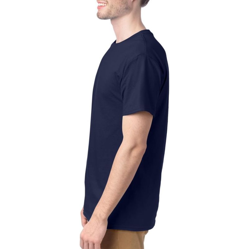 Camiseta Hanes de Algodón Navy (Azul Marino) Cuello Redondo Pack de 6 Talla S