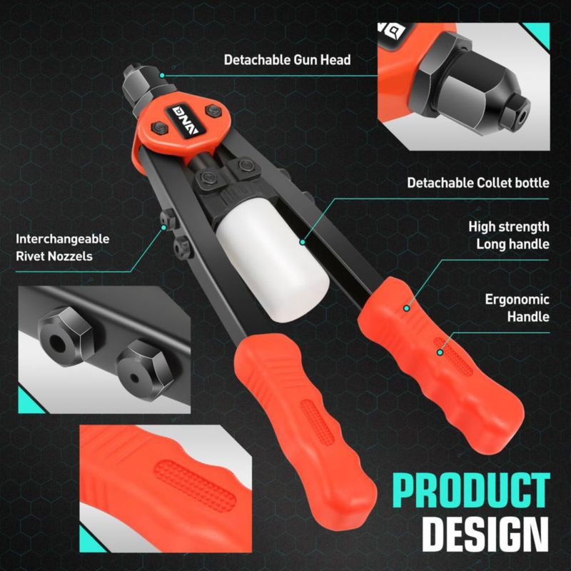 Remachadora Manual DNA MOTORING 32 cm - Juego de Alta Resistencia