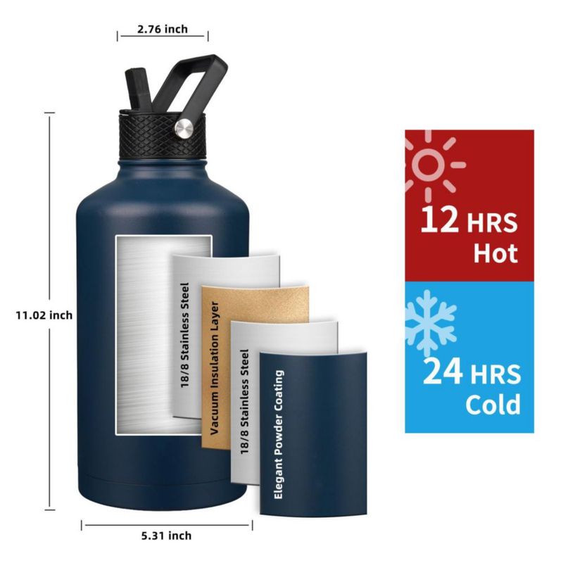 Botella de Agua YONICOER 25 L Acero Inoxidable Azul Marino
