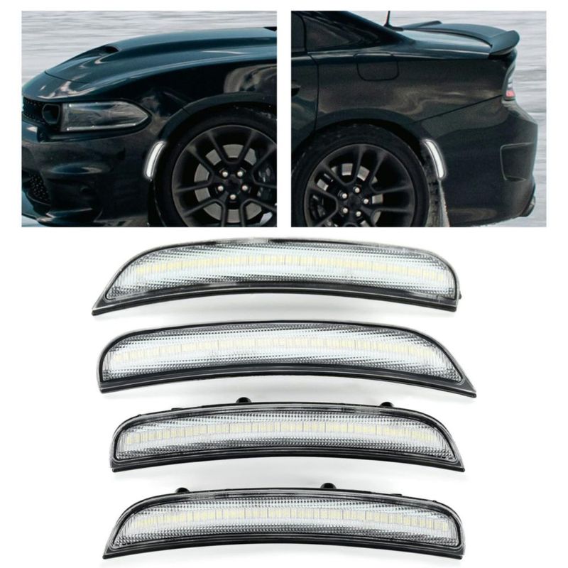 Luces de posición HECASA para Dodge Charger 2015‑2024 LED blanco pack de 4
