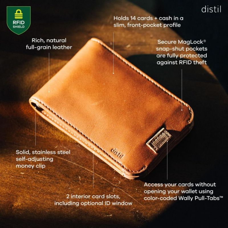Cartera Distil Union Wally Bifold 5.0 Gris con protección RFID