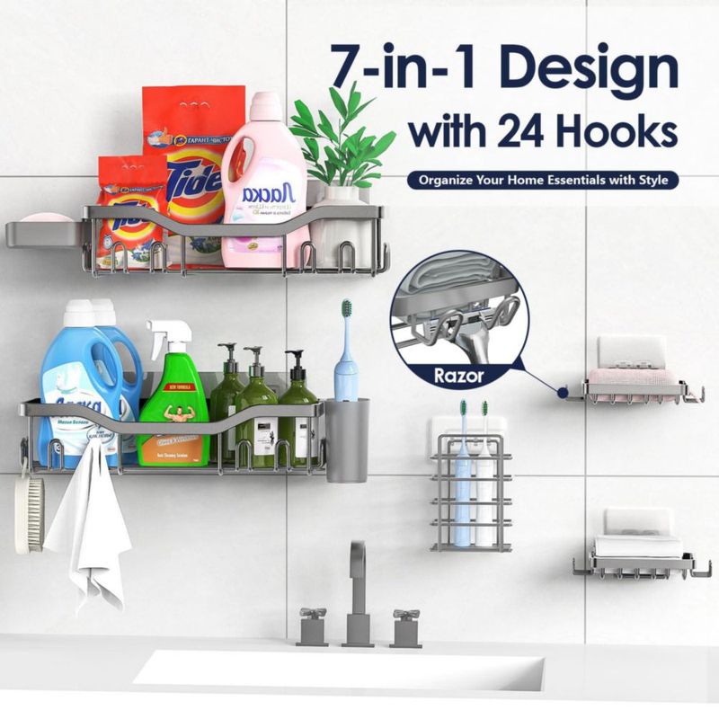 Estante NESOMI Pack de 7 piezas anti‑óxido de acero inoxidable