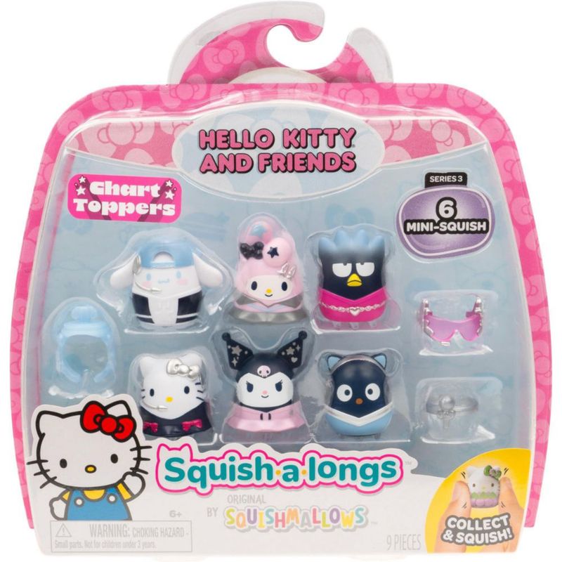 Figuras mini Squish-a-longs Hello Kitty – Pack de 6