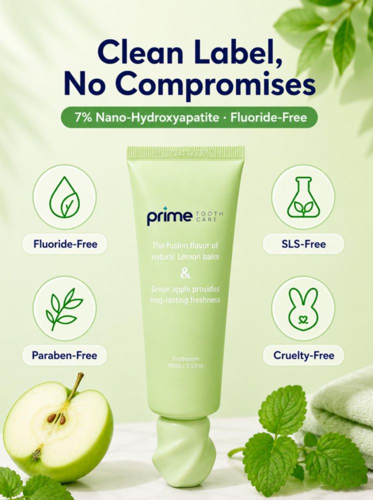 Pasta de dientes Prime Tooth Care 100 g Toronjil y Manzana Verde