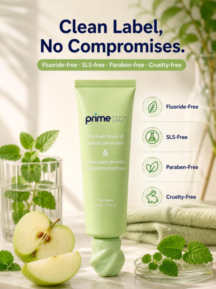 Pasta de dientes Prime Tooth Care 100 g Toronjil y Manzana Verde