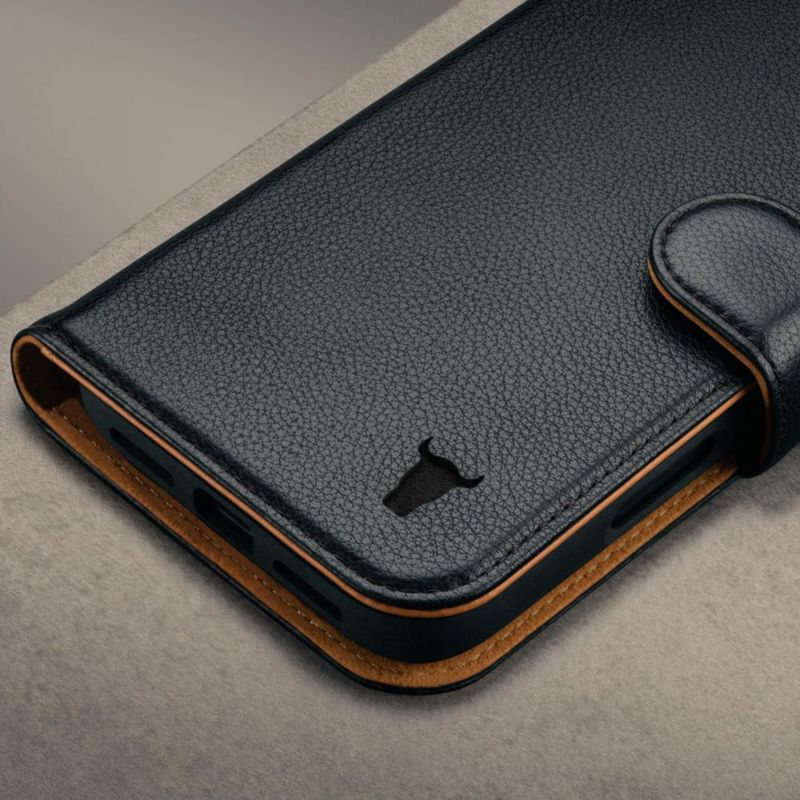 Funda TORRO de cuero negro para iPhone 17 Pro Max