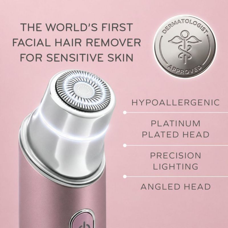 Removedor de vello facial Sensia rosa aprobado por dermatólogos