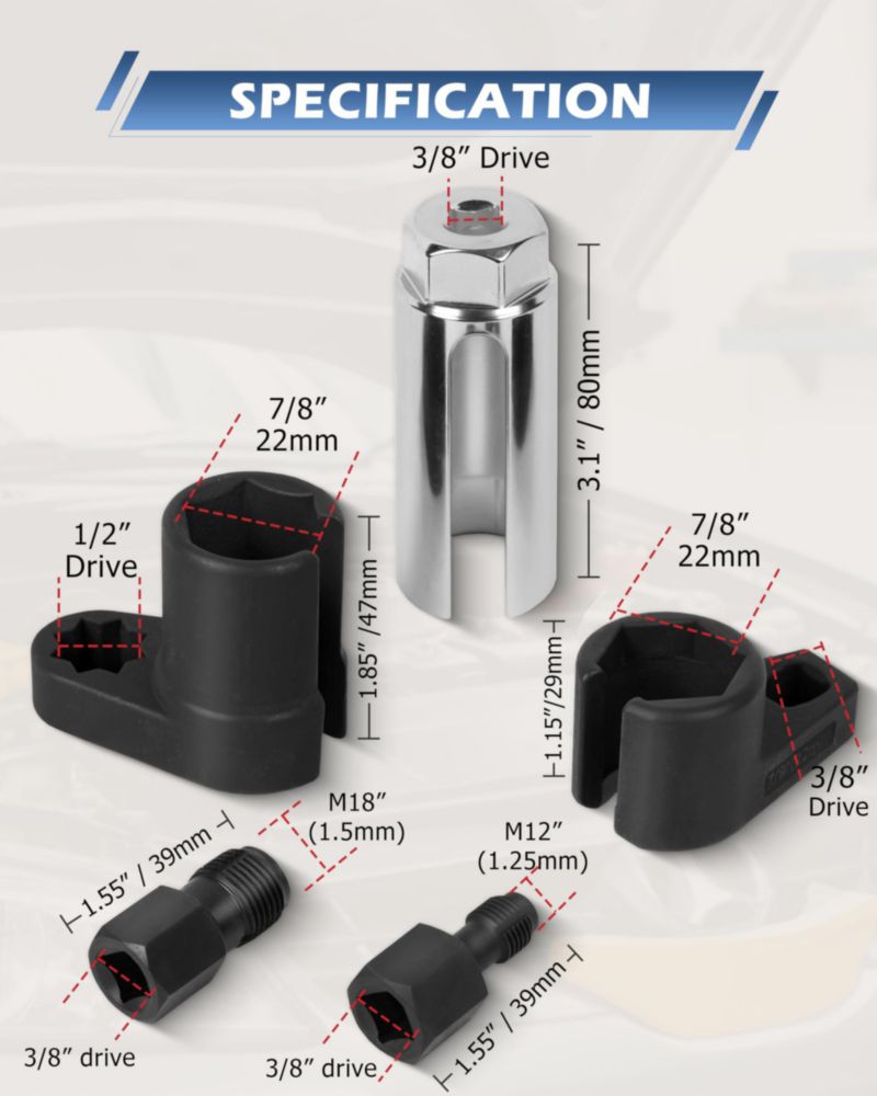 Juego de 5 piezas de vasos para sensor O2 DAYUAN