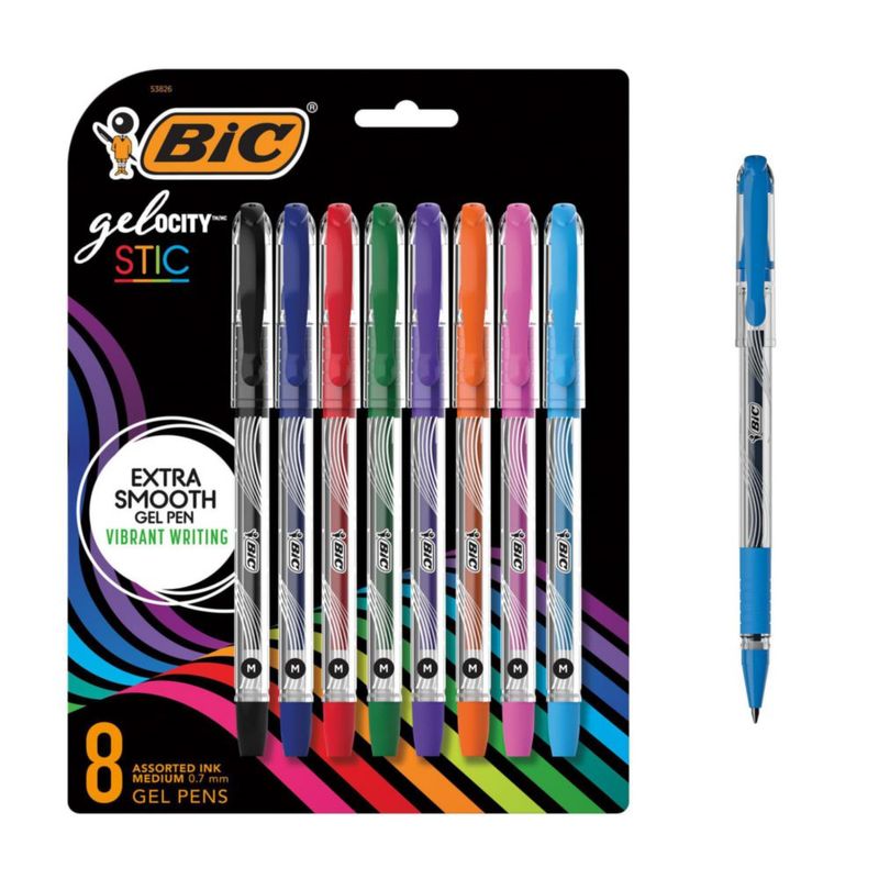Bolígrafos de gel BIC surtidos 8 unidades 07 mm punta media