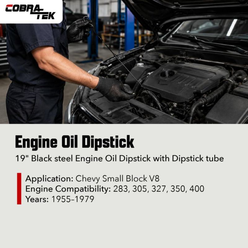 Varilla de Medición de Aceite Cobra‑Tek 48 cm Negra para Chevrolet SB 283‑400
