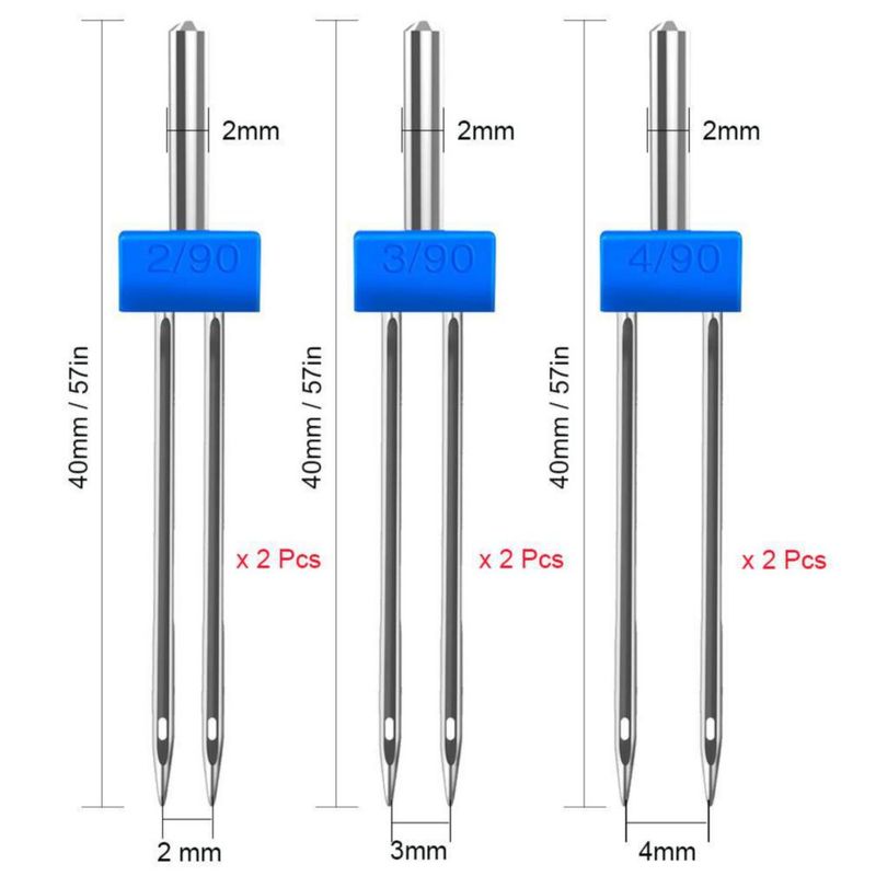 Agujas para máquina de coser HOWRIN 6 unidades 90/2 90/3 y 90/4