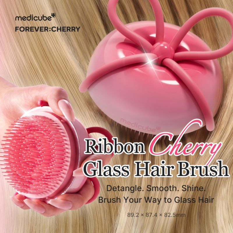 Cepillo Desenredante medicube Ribbon Cherry Rosa