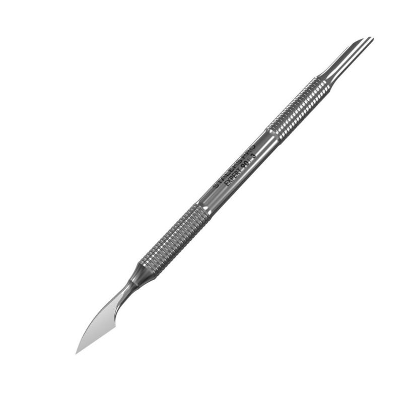 Empujador de cutículas STALEKS PRO EXPERT con limpiador biselado