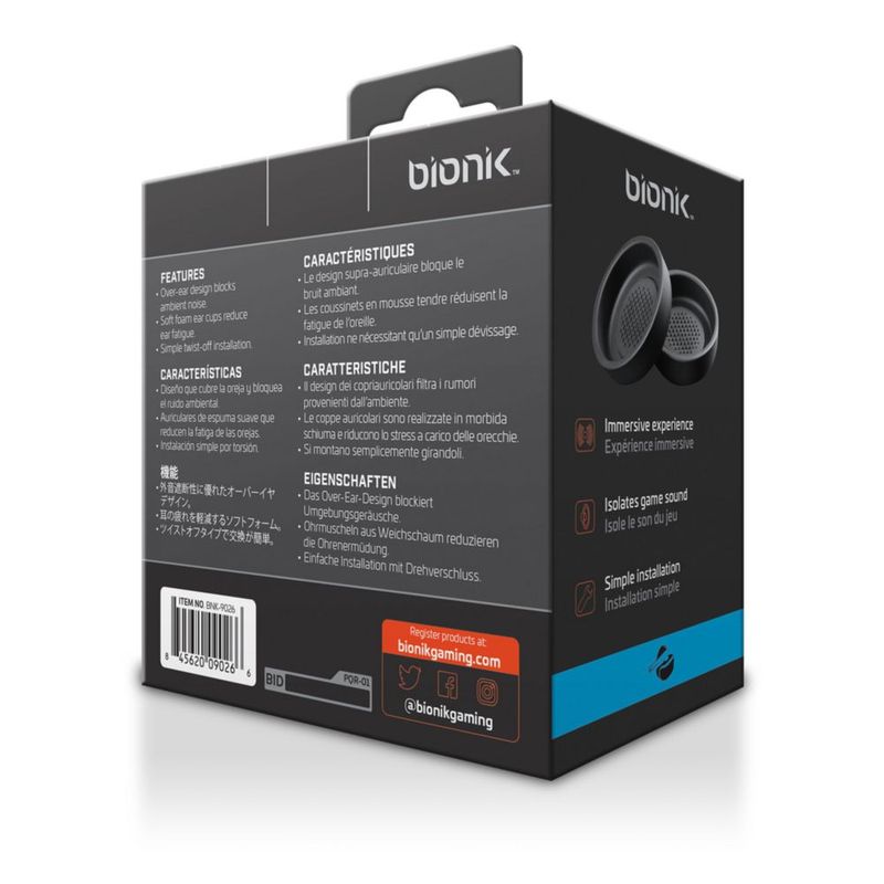 Almohadillas Over-Ear para Auriculares Bionik PSVR - Negro